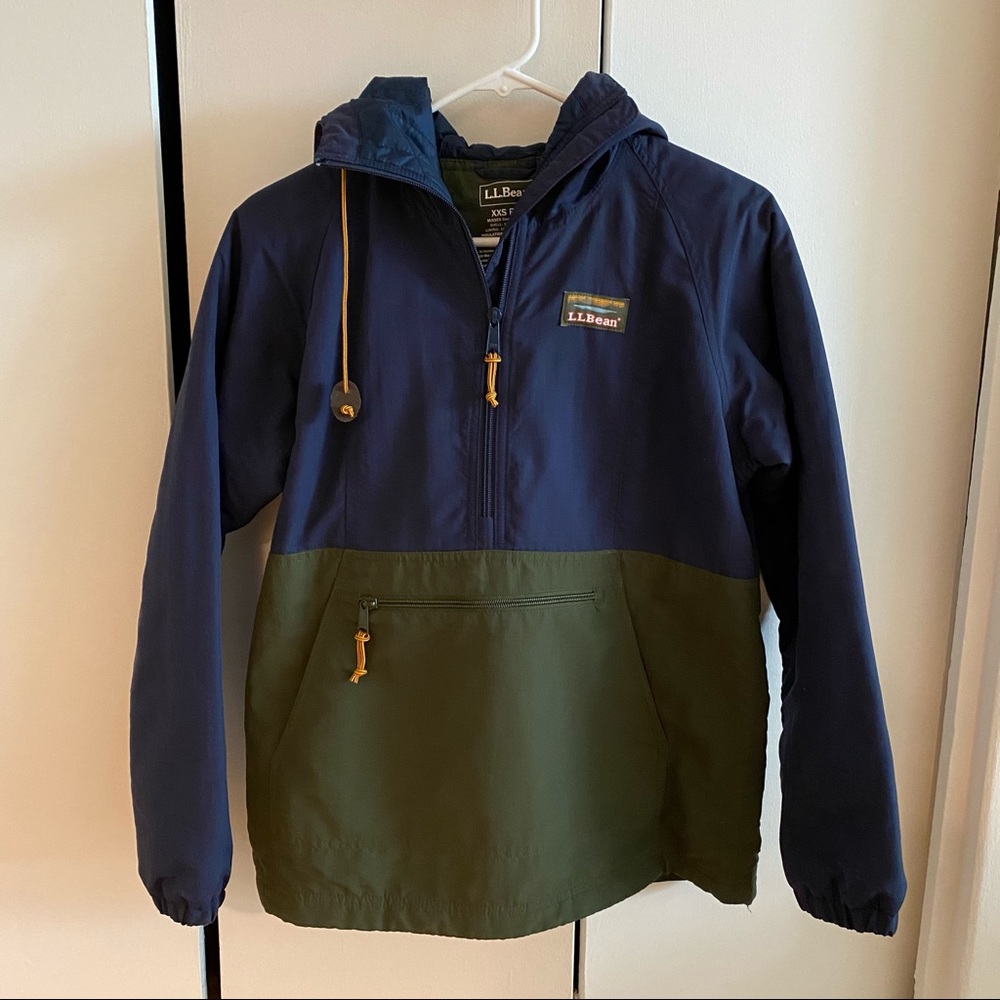 LL Bean Pullover Jacket in Navy/Olive, XXS